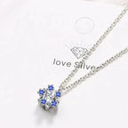Collana Ciondolo Fiocco di Neve Donna Argento Blu