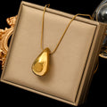 Wassertröpfchen-Anhänger Halskette Gold Stil 1
