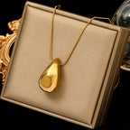 Wassertröpfchen-Anhänger Halskette Gold Stil 1
