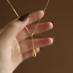 Collana Ciondolo Sottile Goccia d'Acqua oro