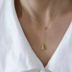 Collana Ciondolo Sottile Goccia d'Acqua oro