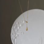 Collana Ciondolo Sottile Goccia d'Acqua oro