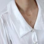 Collana Ciondolo Sottile Goccia d'Acqua oro