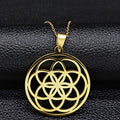 Collier Pendentif Graine de Vie Homme Femme or