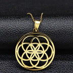 Collier Pendentif Graine de Vie Homme Femme or