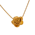 Halskette Anhänger Große Rosenblume Gold