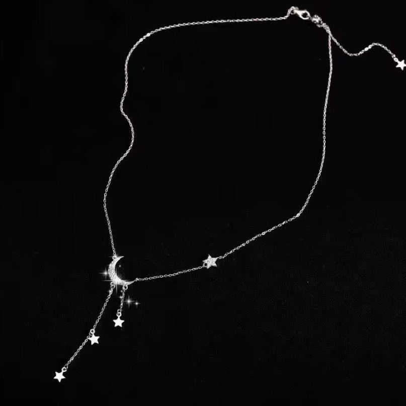 Halskette Anhänger Mond Stern Gestirne Damen 