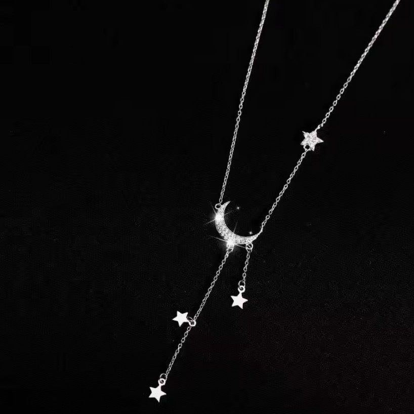 Halskette Anhänger Mond Stern Gestirne Damen 
