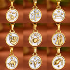 Collana Pendente Oro e Bianco Segno Zodiacale 12 Costellazioni