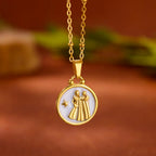 Collana Pendente Oro e Bianco Segno Zodiacale 12 Costellazioni gemelli