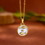 Collana Pendente Oro e Bianco Segno Zodiacale 12 Costellazioni pesci
