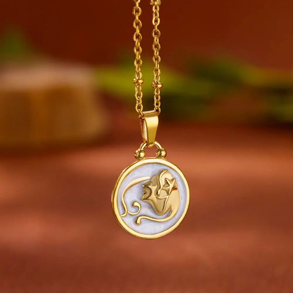 Collana Pendente Oro e Bianco Segno Zodiacale 12 Costellazioni vergine
