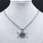 Halskette Anhänger Hekates Rad Hexerei Wicca Strophalos Silber 50 cm 