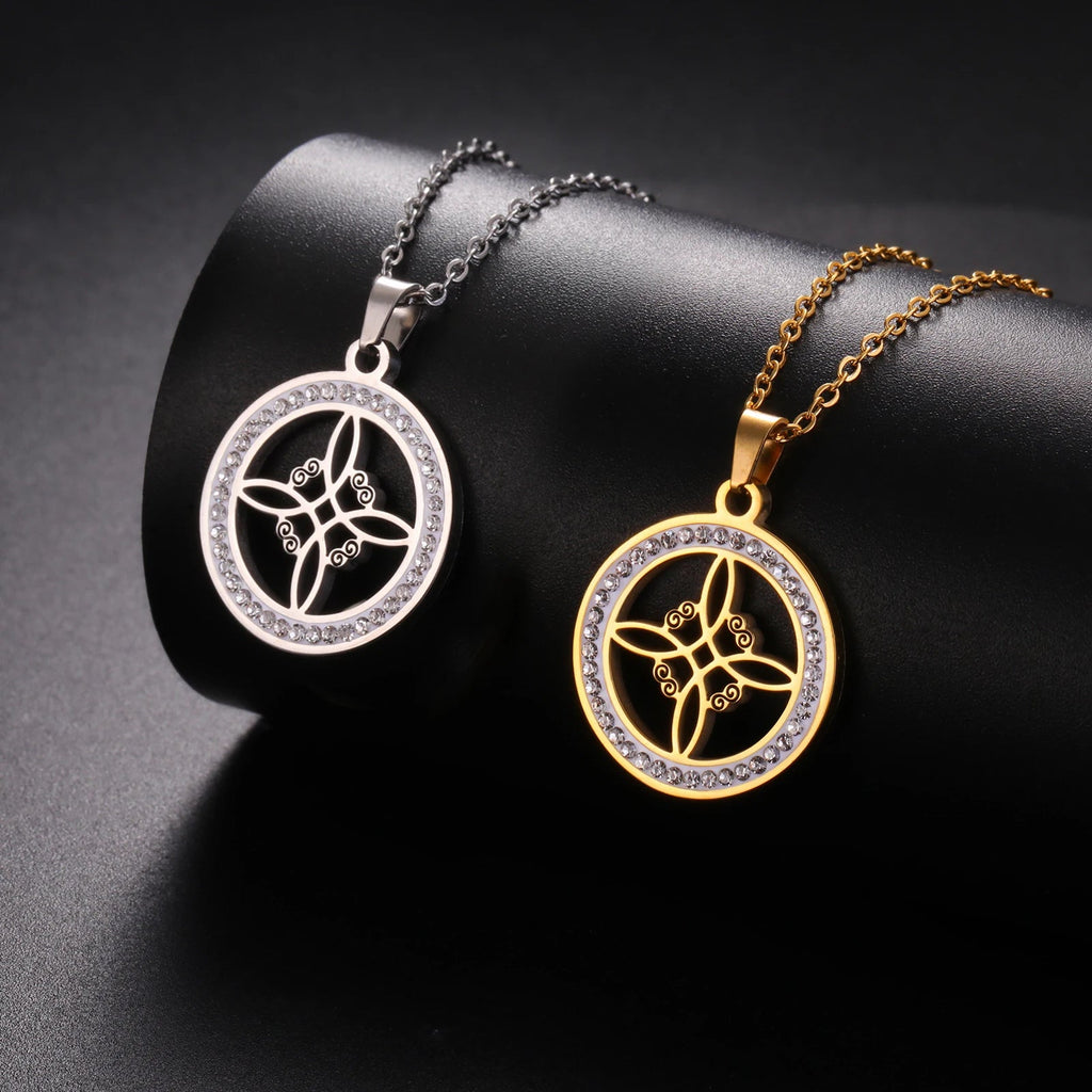 Collana Ciondolo Wiccan Nodo della Strega Amuleto di Protezione argento