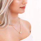 Women's necklace with heart pendant and initial - letter 