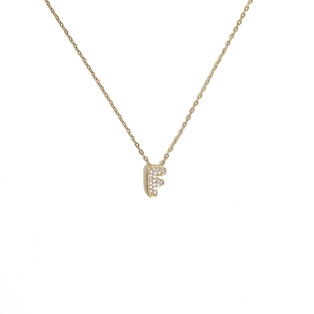 Collier ras de cou femme avec pendentif minimaliste initiale f