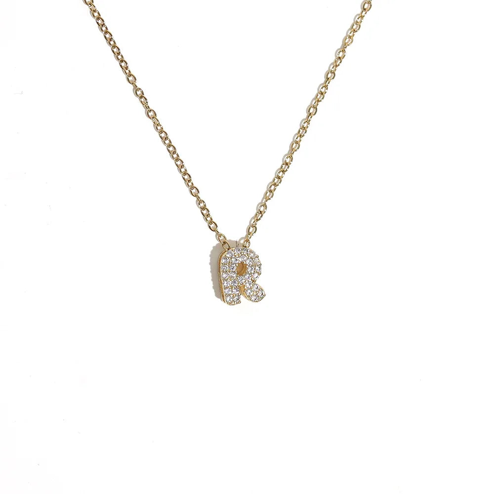 Collier ras de cou femme avec pendentif minimaliste initiale r
