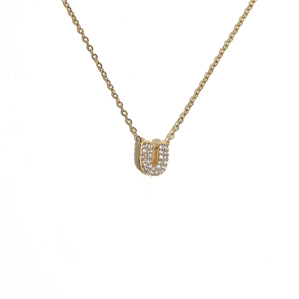 Collier ras de cou femme avec pendentif minimaliste initiale u