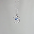 Collier pour Femme Pendentif Etoile et Lune argent