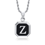 Collier homme avec pendentif hexagonale initiale z