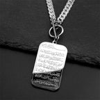 Collana girocollo con ciondolo Ayatul Kursi arabo islamico argento