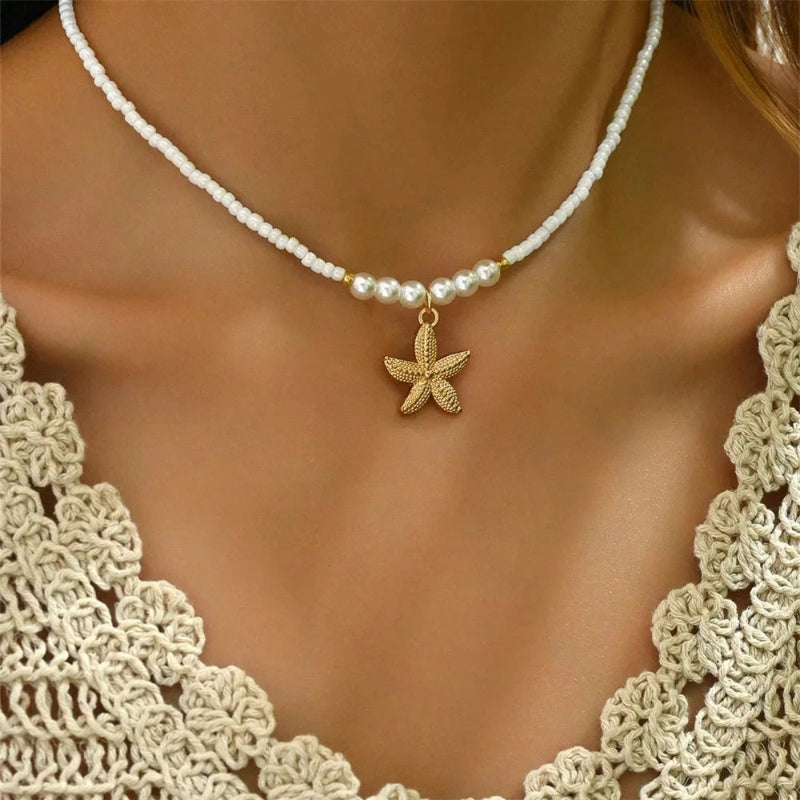 Choker mit Muschel-Anhänger Seestern