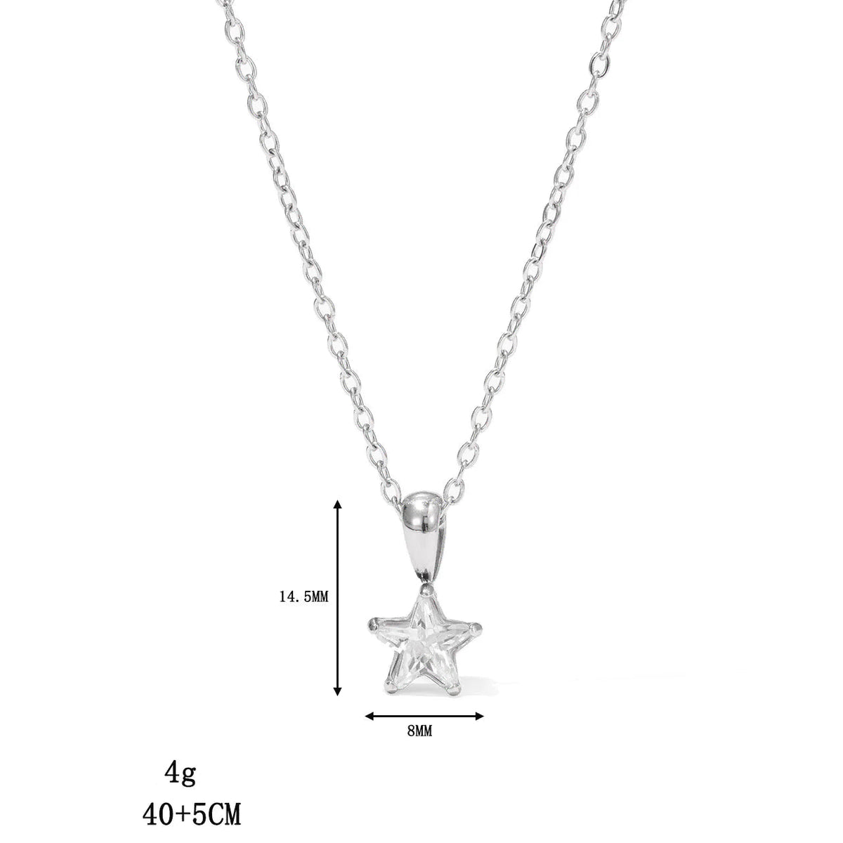 Chokerhalsband med stjärnformat hänge pavésatt med zirkon i silver