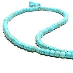 Collana Girocollo Pendente Croce Pietra Naturale Donna blu
