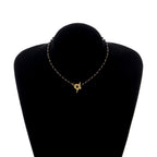 Halskette Choker Anhänger Blume schwarz und gold