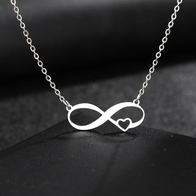 Collana Simbolo Infinito Pendente Donna Piccolo Cuore argento