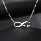 Collana Simbolo Infinito Pendente Donna Piccolo Cuore argento