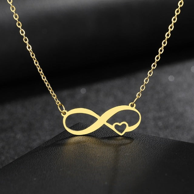 Collana Simbolo Infinito Pendente Donna Piccolo Cuore oro