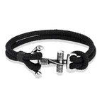Bracelet double ancre homme noir
