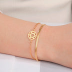 Bracelet double avec l'étoile de David symbole juif or