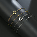 Pulsera de doble inicial oro y plata  o
