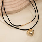 Doppia Collana Ciondolo Cuore oro