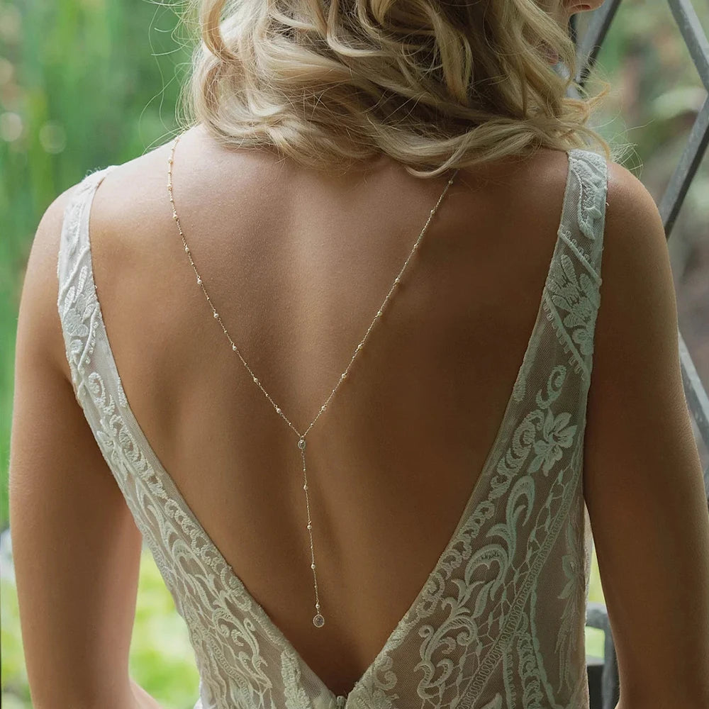 Back Chain Set Woman's Silver Dorsal Ornament Necklace