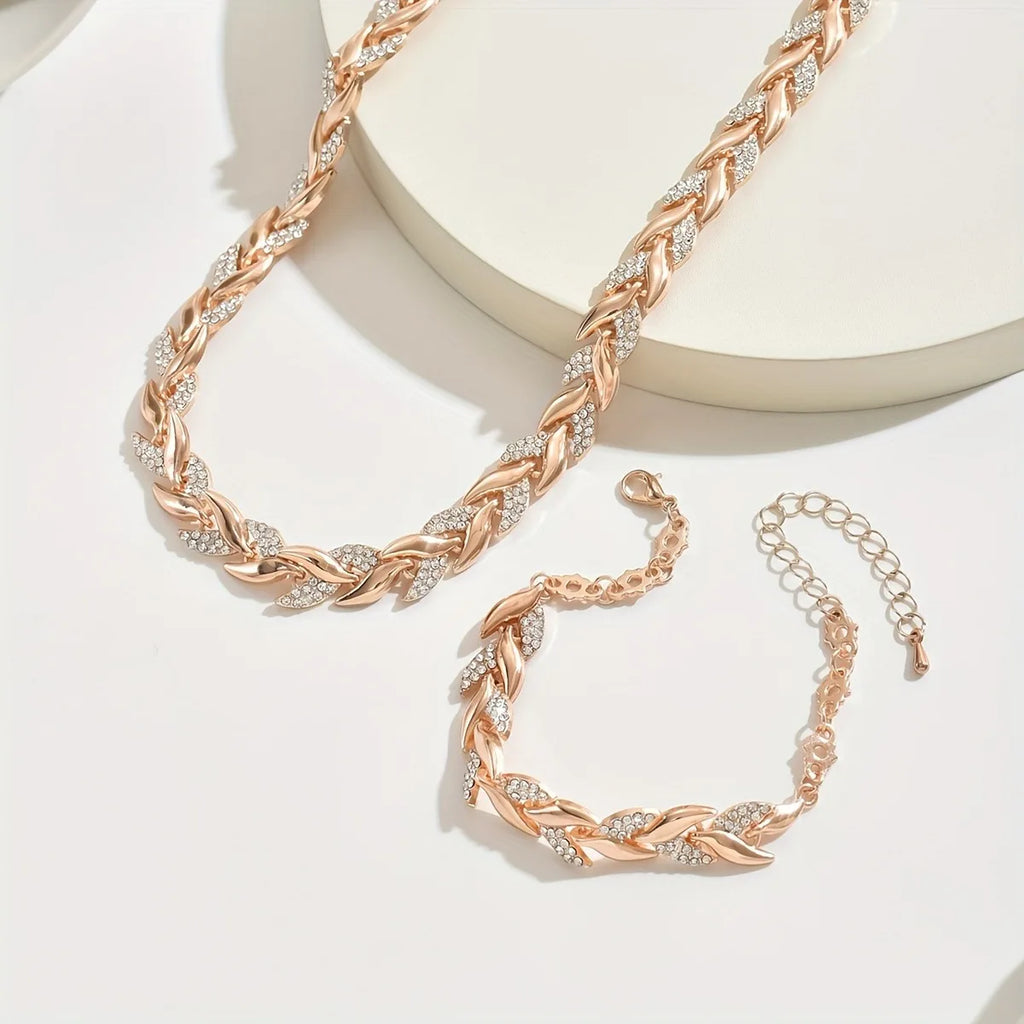 Conjunto cauda de peixe cristal - colar e pulseira 