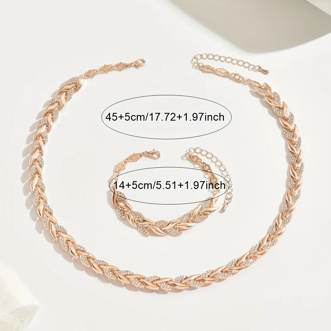 Conjunto cauda de peixe cristal - colar e pulseira 