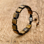 Gourmette Tigerauge Damen Armband mit Kordel