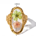 Grande Anello Fiore in Cornice Trasparente