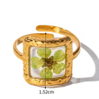 Grande Anello Fiore in Cornice Trasparente