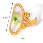 Grande Anello Fiore in Cornice Trasparente