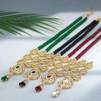 Långt halsband med traditionellt svart arabiskt bröllopshänge