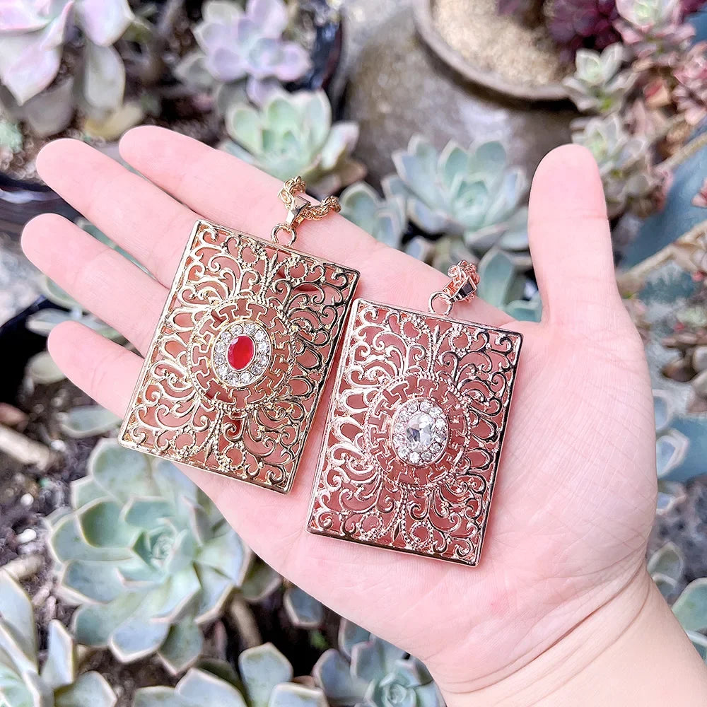 Collana lunga con pendente tradizionale arabo bianco 