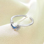 Lot de 2 Bagues Lune ou Soleil en Zircon pour Couple