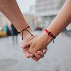 Set of 2 Knot Bracelets for Couples, red and black