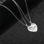 Lot de 2 Colliers avec Pendentifs Demi-Coeur "I Love You" pour Couple d'Amoureux