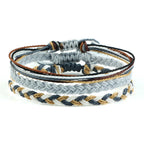 Set of 3 Waterproof Braided Brazilian Bracelets grey
