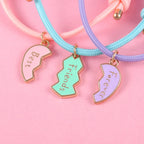 Lot de 3 Bracelets en Corde pour Trio de Meilleurs Amis argent